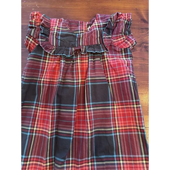 Tea Collection Baby Girls 6-9 Month Red Matsuri Plaid Holiday Ruffle Romper - Picture 4 of 11